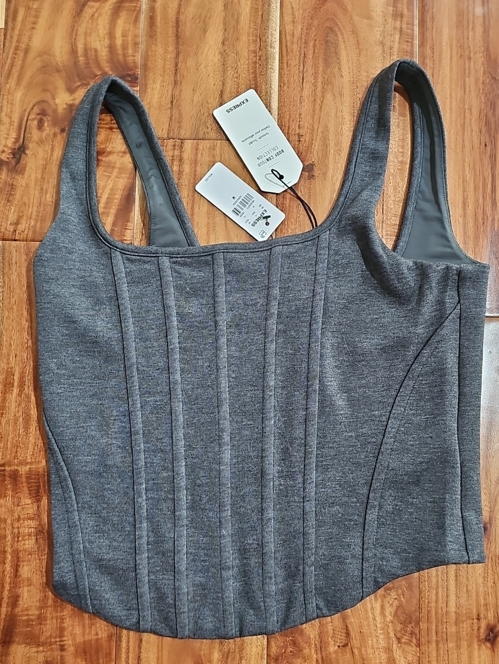 Express Dark Gray Structured Tank Camisole